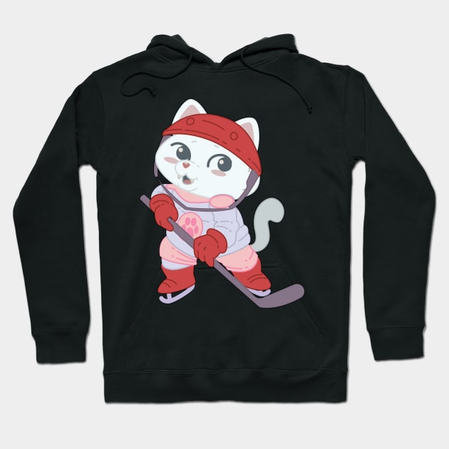 Hokey Cute Cat Player - Girl Kids gift graphic Hoodie by theodoros20